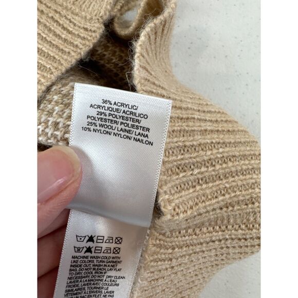 Lucky Brand Camo Cardigan Sweater Beige White Womens S Gorpcore - Picture 7 of 9